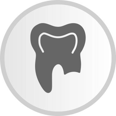 Kırık Diş Kabartması Gri Çember Simgesi