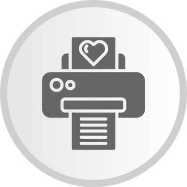 Yazıcı Kabartması Gri Çember Simgesi