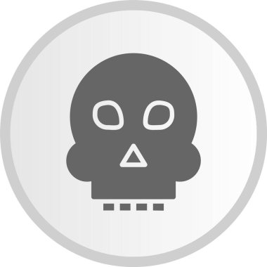 Kafatası Kabartma Çemberi Gri Simgesi