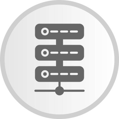 Sunucu Kabartması Gri Çember Simgesi