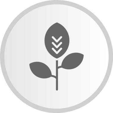 Yaprak Kabartma Çemberi Gri Simgesi