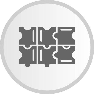 Bulmaca Kabartması Gri Çember Simgesi