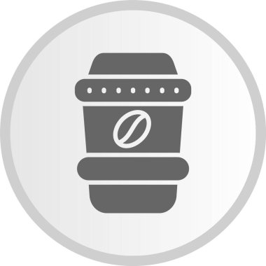 Kahve kupası kabartması Çember Gri Simge