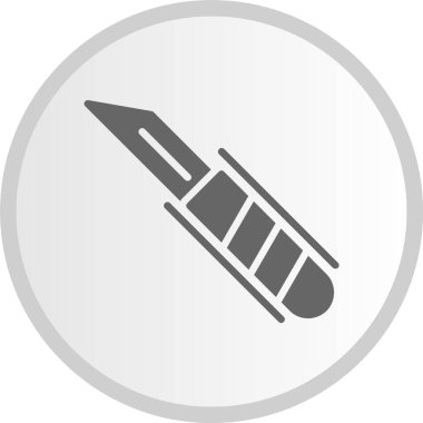 Cerrahi Bıçak Kabartması Gri Çember Simgesi