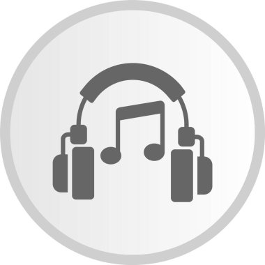 Müzik Kabartması Çember Gri Simge