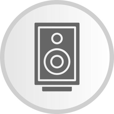 Hoparlör Gri Çember Simgesi