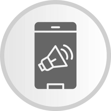 Hoparlör Gri Çember Simgesi