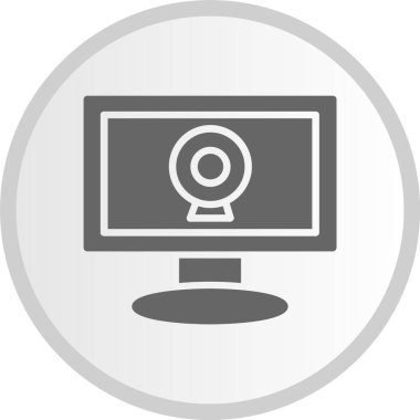 Webcam Kabartma Çemberi Gri Simgesi