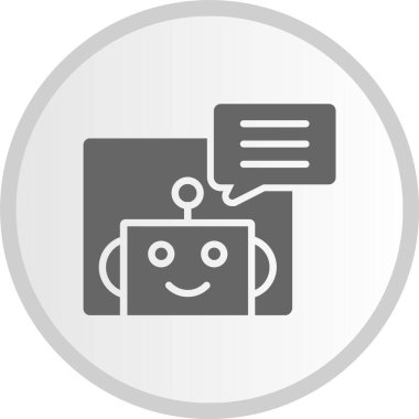 Robot Kabartma Çemberi Gri Simgesi