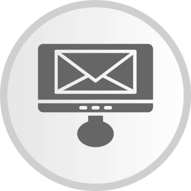 E- posta Kabartma Çemberi Gri Simgesi