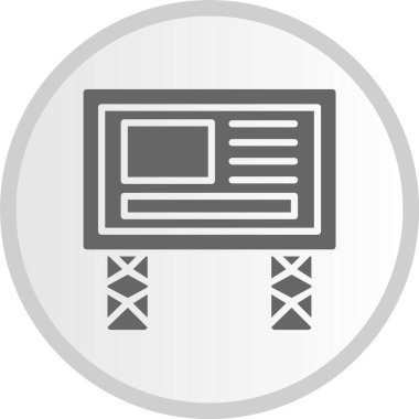 Pano Afişi Kabartma Çemberi Gri Simgesi