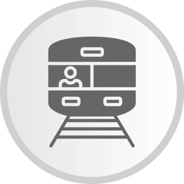 Tren Kabartma Çemberi Gri Simgesi
