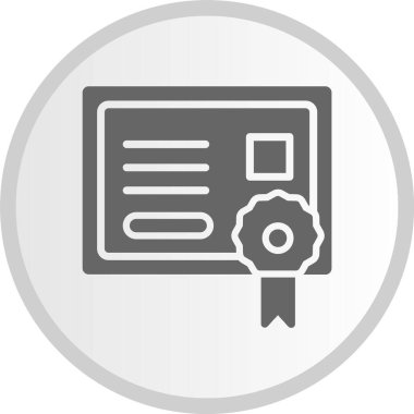 Sertifika Kabartma Çemberi Gri Simgesi