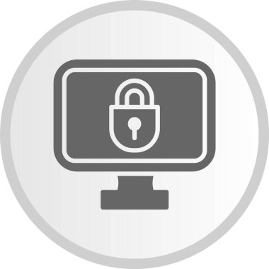 Çevrimiçi Güvenlik Kabartması Gri Çember Simgesi