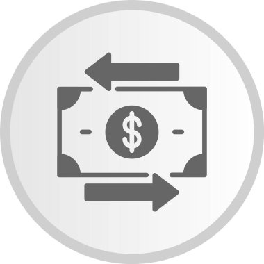 Para Aktarımı Kabartma Çemberi Gri Simgesi