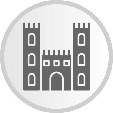 Şato Kabartma Çemberi Gri Simgesi