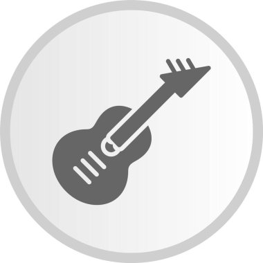 Gitar Kabartma Çemberi Gri Simgesi