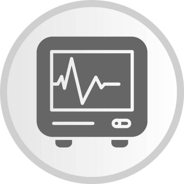 Kardiyogram Gri Çember Simgesi