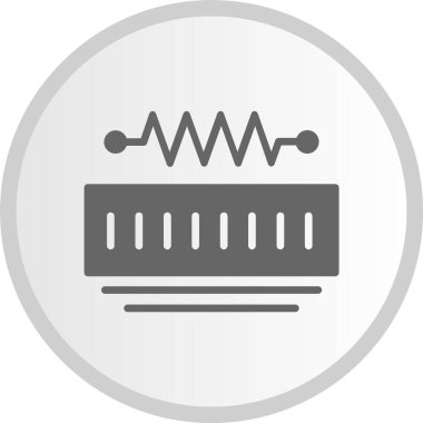 Direnç Kabartması Gri Çember Simgesi