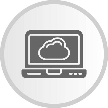 Bulut Kabartma Çemberi Gri Simgesi