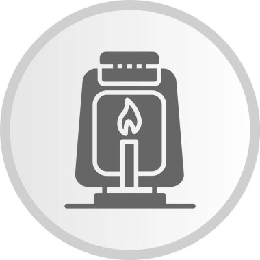 Yağ Lambası Kabartma Çemberi Gri Simge