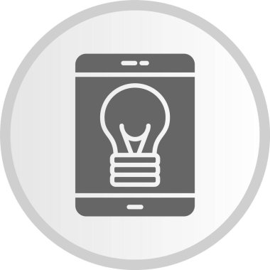 Ampul Kabartma Çemberi Gri Simge