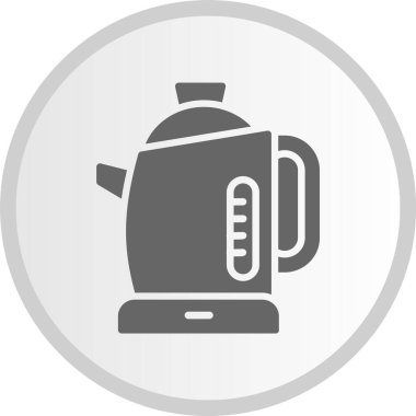 Elektrik Kazanı Kabartması Gri Çember Simgesi