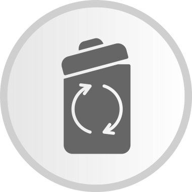 Çöp Kabartma Çemberi Gri Simgesi