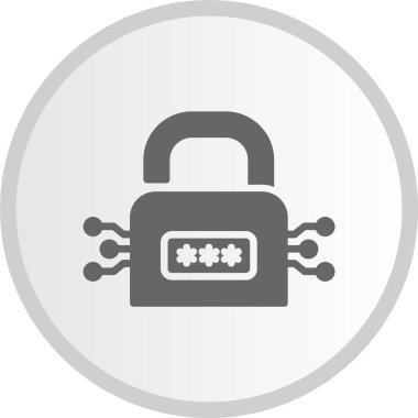 Vektör Çizgisi Gri Çember Simgesini Kilitle