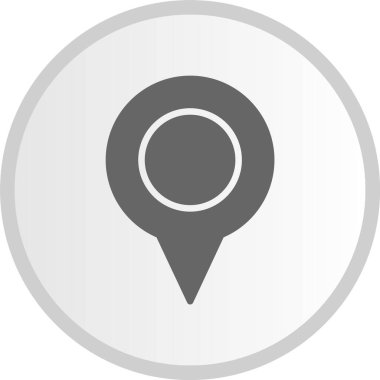 Konum Pin Kabartma Çemberi Gri Simgesi