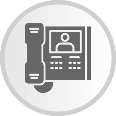 Video Kapısı Telefon Kabartması Gri Çember Simgesi