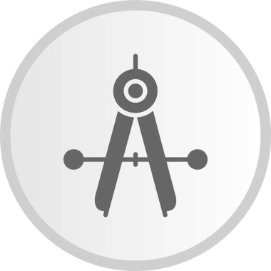 Pusula Kabartma Çemberi Gri Simgesi