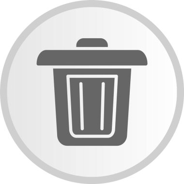 Çöp Kutusu Kabartma Çemberi Gri Simgesi