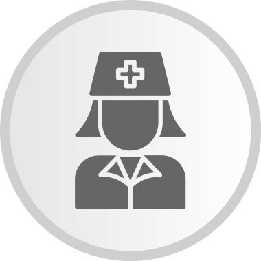 Hemşire Gri Çember Simgesi