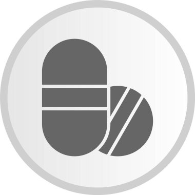 Acı Öldüren Kabartma Gri Çember Simgesi