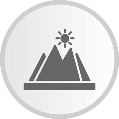 Dağ Kabartma Çemberi Gri Simgesi