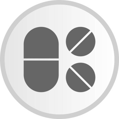 Hap Kabartma Çemberi Gri Simgesi