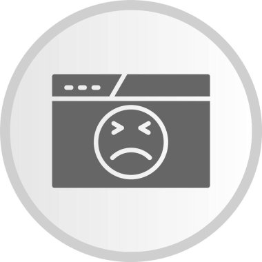 Kızgın Yüz Kabartma Çemberi Gri Simge