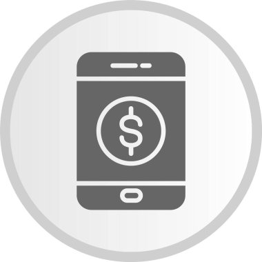 Para Kabartma Çemberi Gri Simgesi