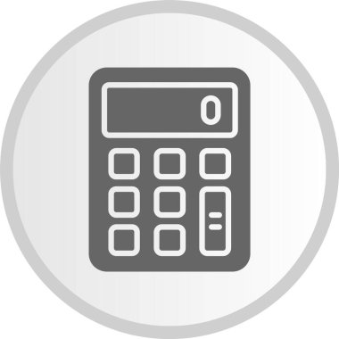 Hesap Makinası Gri Çember Simgesi