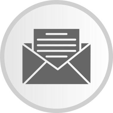 E- posta Kabartma Çemberi Gri Simgesi