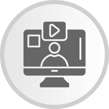 Video Çağrısı Vektör Çemberi Gri Simgesi