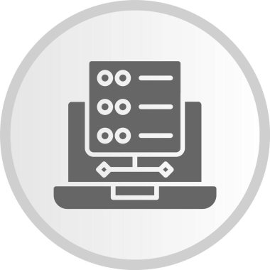 Veri Kabartma Çemberi Gri Simgesi