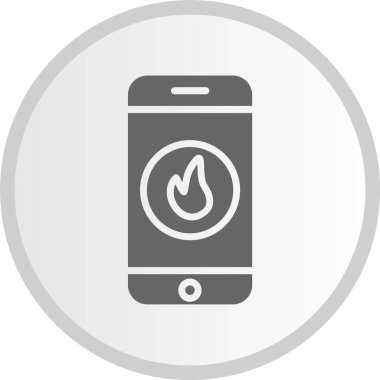 Kabartma Çemberi Gri Simgesini Ateşle