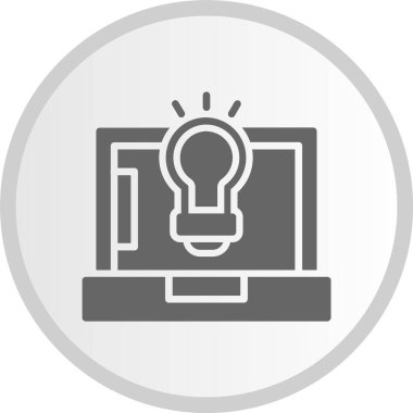 Fikir Kabartması Gri Çember Simgesi