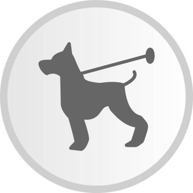 Köpek Yürüyen Sembol Gri Çember Simgesi