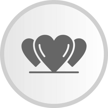 Kalp Kabartma Çemberi Gri Simgesi