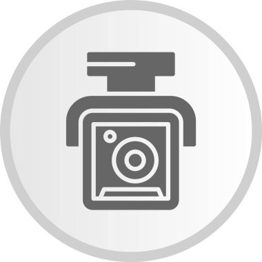 Güvenlik Kamerası Gri Çember Simgesi