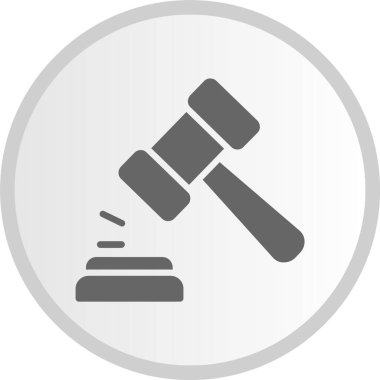 Gavel Kabartma Çemberi Gri Simgesi