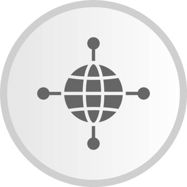 İnternet Kabartma Çemberi Gri Simgesi